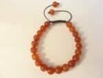 Bracelet cornaline réglable perles rondes 8 mm