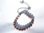 Bracelet Rhodonite ajustable perles rondes 8 mm