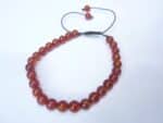 Bracelet cornaline réglable perles rondes 6 mm