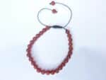 Bracelet cornaline réglable perles rondes 6 mm