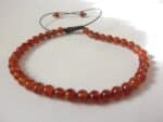Bracelet cornaline réglable perles rondes 4 mm
