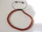 Bracelet cornaline réglable perles rondes 4 mm