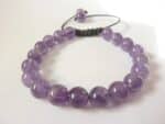 Bracelet Réglable améthyste perles 8 mm