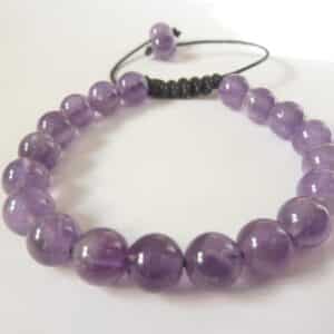 Bracelet Réglable améthyste perles 8 mm