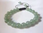 Bracelet réglable aventurine verte perles rondes 8 mm