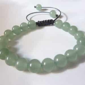 Bracelet réglable aventurine verte perles rondes 8 mm