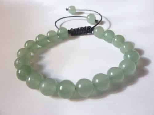 Bracelet réglable aventurine verte perles rondes 8 mm