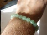 Bracelet réglable aventurine verte perles rondes 8 mm