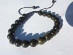 Bracelet obsidienne dorée Obsidienne dorée Perles 8 mm