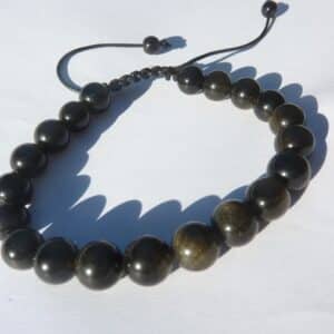 Bracelet obsidienne dorée Obsidienne dorée Perles 8 mm