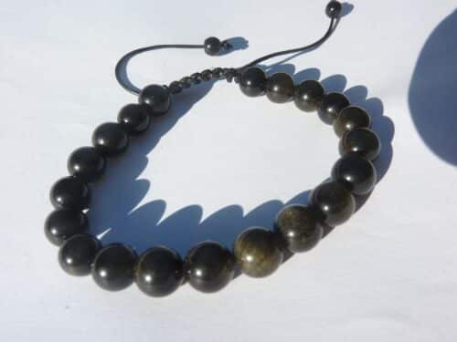 Bracelet obsidienne dorée Obsidienne dorée Perles 8 mm