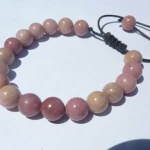 Bracelet réglable Rhodochrosite-Perles rondes 8 mm