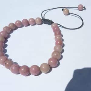 Bracelet réglable Rhodochrosite-Perles rondes 6 mm