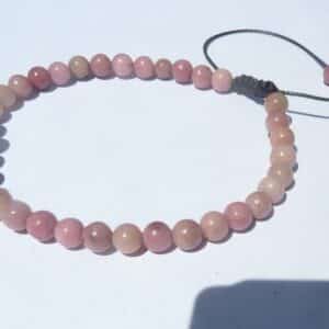 Bracelet réglable Rhodochrosite-Perles rondes 4 mm