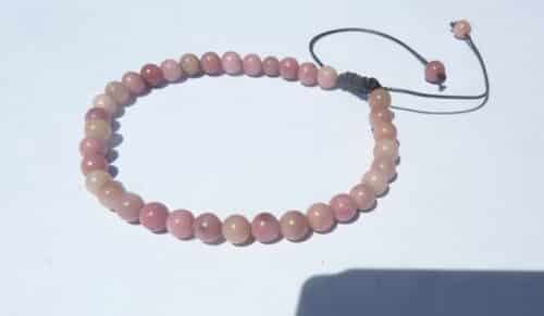 Bracelet réglable Rhodochrosite-Perles rondes 4 mm