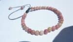 Bracelet réglable Rhodochrosite-Perles rondes 4 mm