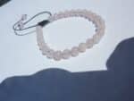 Bracelet réglable Quartz rose – perles rondes 6 mm