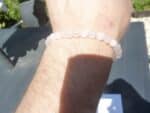 Bracelet réglable Quartz rose – perles rondes 6 mm