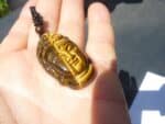 Collier pendentif Oeil de tigre Bouddha