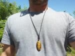 Collier pendentif Oeil de tigre Bouddha