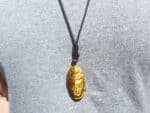 Collier pendentif Oeil de tigre Bouddha