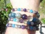 Collier ou bracelet de Protection & Intuition : Améthyste, Apatite, Labradorite & Fluorite – Équilibre énergétique