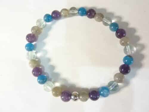 Bracelet Protection & Intuition : Améthyste, Apatite, Labradorite & Fluorite – Équilibre énergétique
