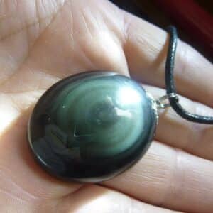 Pendentif Obsidienne oeil céleste ref 0107