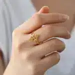 Bague ajustable Nœud de sorcière (Wiccan) or ref 02