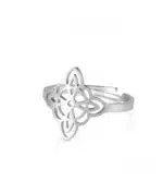 Bague ajustable Nœud de sorcière (Wiccan) argent ref 02