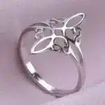Bague ajustable Nœud de sorcière (Wiccan) argent ref 01