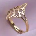 Bague ajustable Nœud de sorcière (Wiccan) or ref 01