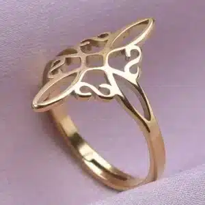 Bague ajustable Nœud de sorcière (Wiccan) or ref 01