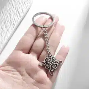 Porte clés noeud de sorcière (Wiccan) ref argent