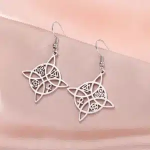 Boucles d'oreilles Noeud de sorcière multi symboles ref argent