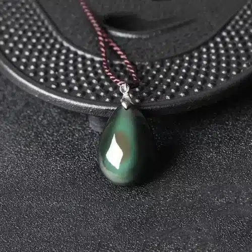 Collier pendentif Obsidienne oeil céleste argent 925 GG 2207