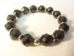 Bracelet spinelle noir qualité AA perles 10 mm à facettes