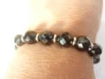 Bracelet spinelle noir qualité AA perles 10 mm à facettes