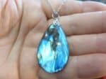 Collier pendentif Labradorite GG 3308 + chaine acier inoxydable 50 cm