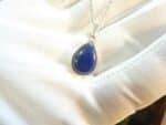 Pendentif Lapis lazuli argent 925 GG 2008 +chaine acier inoxydable 45 cm