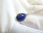 Pendentif Lapis lazuli argent 925 GG 2008 +chaine acier inoxydable 45 cm