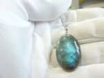 Collier pendentif Labradorite GG 2108 + chaine acier inoxydable 50 cm