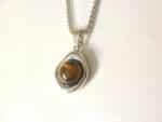 Coller pendentif Œil de Tigre acier inoxydable