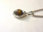 Coller pendentif Œil de Tigre acier inoxydable