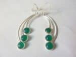 Boucles d'oreilles Aventurine verte argent 925