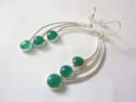 Boucles d'oreilles Aventurine verte argent 925