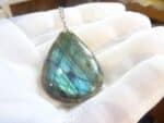 Collier pendentif Labradorite GG 2608 + chaine acier inoxydable 50 cm