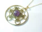Pendentif cube de Métatron-Améthyste ref Or