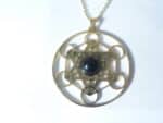 Pendentif cube de Métatron-Spinelle noir ref Or