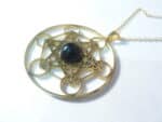 Pendentif cube de Métatron-Spinelle noir ref Or